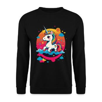 Licornes drôles Jolie fille licorne - Sweat-shirt Unisexe - noir - Devant - Alina (178cm) & Michal (187cm)