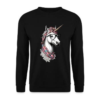 Einhorn Mama Lustige Muttertag Einhörner Liebende - Unisex Pullover - Schwarz - Vorne - Alina (178cm) & Michal (187cm)