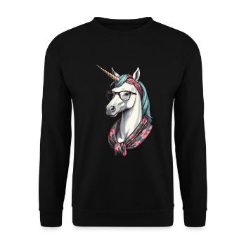 Maman Licorne Maman Drôle Maman Fête des Mères - Sweat-shirt Unisexe - noir - Devant - Alina (178cm) & Michal (187cm)