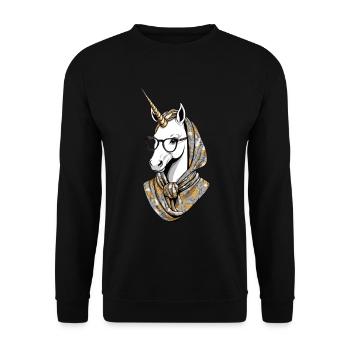Licorne Maman Drôle Maman Fête des Mères Licornes - Sweat-shirt Unisexe - noir - Devant - Alina (178cm) & Michal (187cm)