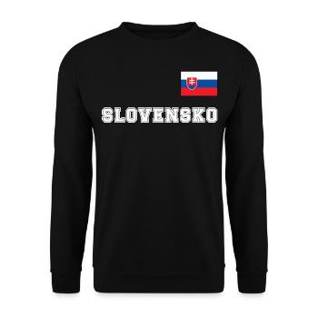 Slovakia jersey look - SLOVENSKO with flag flag - Unisex Sweatshirt - black - Front - Alina (178cm) & Michal (187cm)