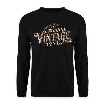 Gift July 1941 Birthday July 1941 July - Unisex Sweatshirt - black - Front - Alina (178cm) & Michal (187cm)