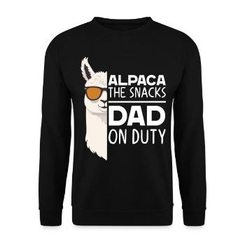 Drôle de papa d’alpaga parfait jeu de mots - Sweat-shirt Unisexe - noir - Devant - Alina (178cm) & Michal (187cm)