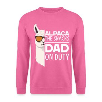 Lustiger Alpaka Papa Perfekter Wortspiel Spruch - Unisex Pullover - Pink - Vorne