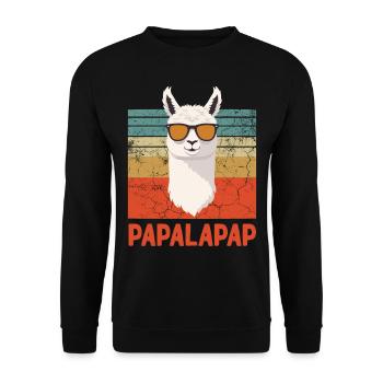 Funny Llama Dad Perfect Father's Day Design - Unisex Sweatshirt - black - Front - Alina (178cm) & Michal (187cm)