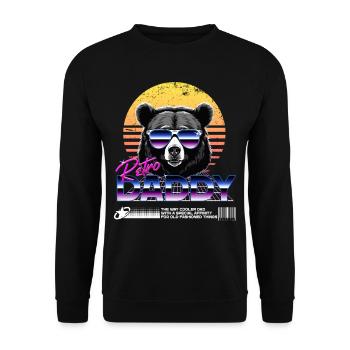 Rétro Daddy Vintage Dad Perfect Father’s Day Design - Sweat-shirt Unisexe - noir - Devant - Alina (178cm) & Michal (187cm)