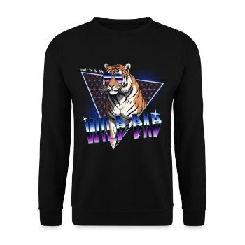 Wild Dad Aus Den 80er Perfekter Style - Unisex Pullover - Schwarz - Vorne - Alina (178cm) & Michal (187cm)