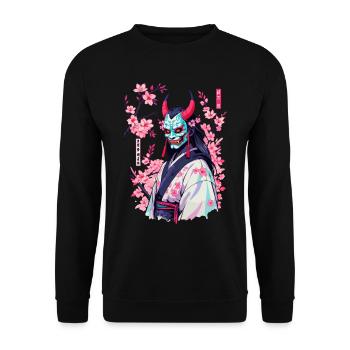 Oni Samouraï Vaporwave Esthétique Japon Culture - Sweat-shirt Unisexe - noir - Devant - Alina (178cm) & Michal (187cm)