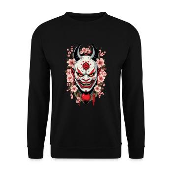 Oni Demons Masque Samouraï Culture démoniaque japonaise - Sweat-shirt Unisexe - noir - Devant - Alina (178cm) & Michal (187cm)