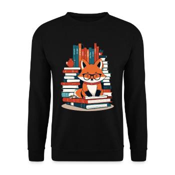 Cute Book Lover Funny Books Design - Unisex Sweatshirt - black - Front - Alina (178cm) & Michal (187cm)
