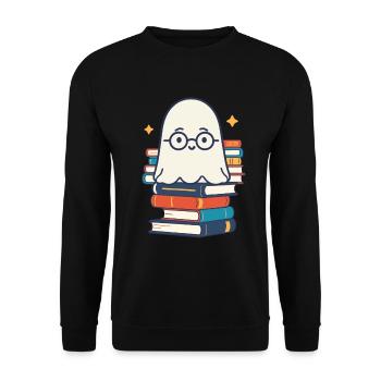 Book Lover Style Cute Bookish Design - Unisex Sweatshirt - black - Front - Alina (178cm) & Michal (187cm)