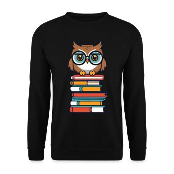 Illustration de livre liteCute pour l’amoureux des hiboux - Sweat-shirt Unisexe - noir - Devant - Alina (178cm) & Michal (187cm)