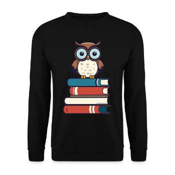 Livres hibou mignon livre illustration - Sweat-shirt Unisexe - noir - Devant - Alina (178cm) & Michal (187cm)