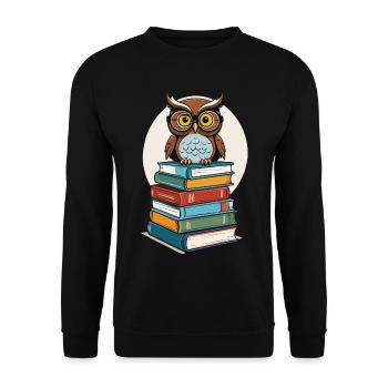 Livres hibou hibou amant mignon livre illustration - Sweat-shirt Unisexe - noir - Devant - Alina (178cm) & Michal (187cm)