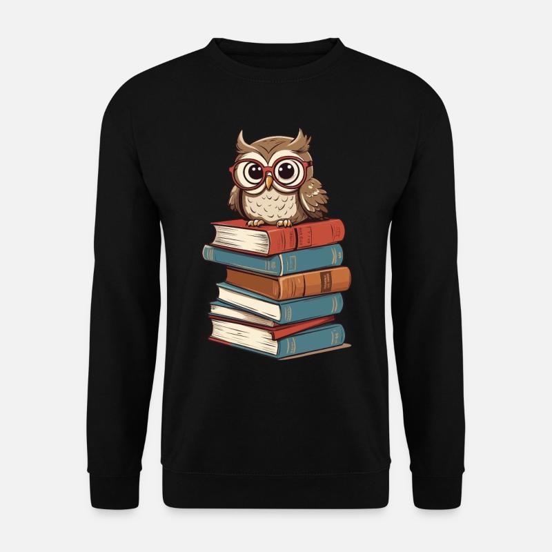 Bøger Ugle til ugleelskere og bogorme - Unisex sweater - sort