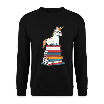 Einhorn Fantasie Geschichten Süßer Einhorn - Unisex Pullover - Schwarz - Vorne - Alina (178cm) & Michal (187cm)