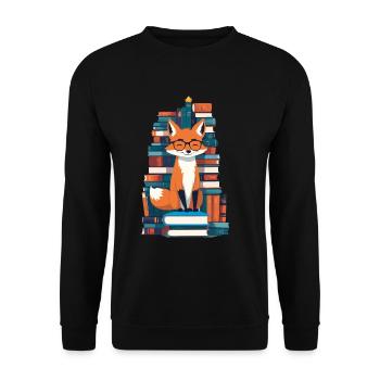 Mignon Amoureux des Livres Drôle Rat de Bibliothèque - Sweat-shirt Unisexe - noir - Devant - Alina (178cm) & Michal (187cm)