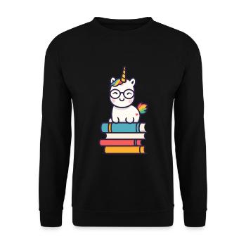 Einhorn Fantasie Geschichten Süßer Einhorn - Unisex Pullover - Schwarz - Vorne - Alina (178cm) & Michal (187cm)