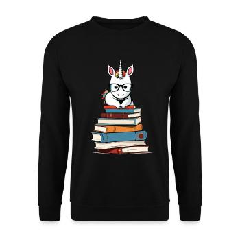 Einhorn Fantasie Geschichten Süßer Einhorn - Unisex Pullover - Schwarz - Vorne - Alina (178cm) & Michal (187cm)