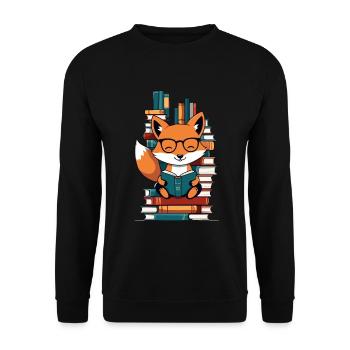 Cute Book Lover Funny Books Design - Unisex Sweatshirt - black - Front - Alina (178cm) & Michal (187cm)