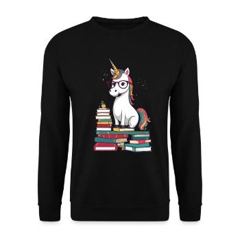 Unicorn Fantasy Stories Magical Unicorns - Unisex Sweatshirt - black - Front - Alina (178cm) & Michal (187cm)