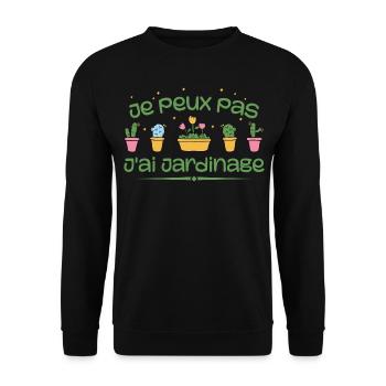 Ich kann keine Gartenarbeit haben - Unisex Pullover - Schwarz - Vorne - Alina (178cm) & Michal (187cm)