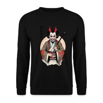 Oni Demon Mask Samurai Japan Culture Aesthetic - Unisex Sweatshirt - black - Front - Alina (178cm) & Michal (187cm)