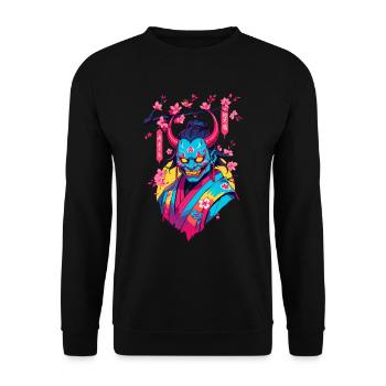 Oni Samouraï Vaporwave Esthétique Japon Culture - Sweat-shirt Unisexe - noir - Devant - Alina (178cm) & Michal (187cm)