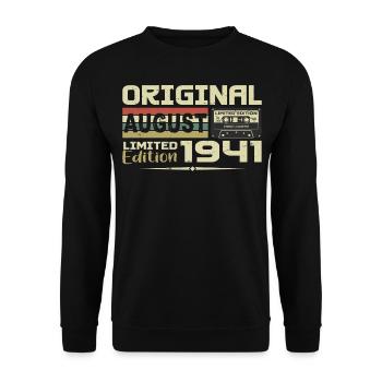 August 1941 - Born August 1941 Built August 1941 - Unisex Sweatshirt - black - Front - Alina (178cm) & Michal (187cm)