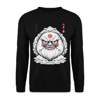 Japanese Daruma Aesthetic Vintage Design - Unisex Sweatshirt - black - Front - Alina (178cm) & Michal (187cm)