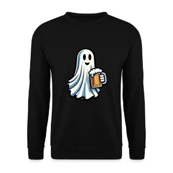Lustige Halloween Party Geist für Saufende - Unisex Pullover - Schwarz - Vorne - Alina (178cm) & Michal (187cm)
