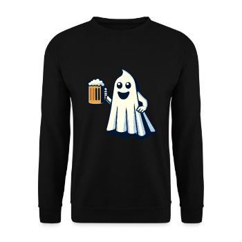 Drôle Boozing Ghost Halloween Party - Sweat-shirt Unisexe - noir - Devant - Alina (178cm) & Michal (187cm)