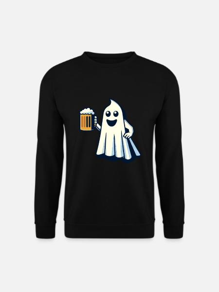 Funny Boozing Ghost Halloween Party - Unisex Sweatshirt - black