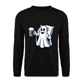 Boire Ghost Beer Lover Halloween Party - Sweat-shirt Unisexe - noir - Devant - Alina (178cm) & Michal (187cm)