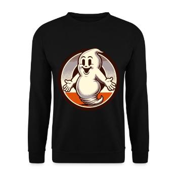 Funny Vintage Ghost Knows Nothing Halloween - Unisex Sweatshirt - black - Front - Alina (178cm) & Michal (187cm)