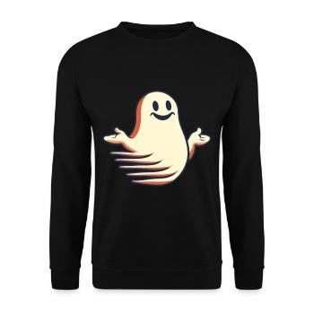 Funny Vintage Ghost Knows Nothing Halloween - Unisex Sweatshirt - black - Front - Alina (178cm) & Michal (187cm)