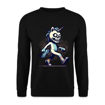 Zombie Licorne Mort-vivant Créature mystique - Sweat-shirt Unisexe - noir - Devant - Alina (178cm) & Michal (187cm)