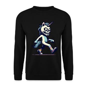 Zombie Licorne Mort-vivant Créature mystique - Sweat-shirt Unisexe - noir - Devant - Alina (178cm) & Michal (187cm)