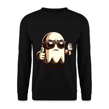 Cool fantôme drôle fête d’Halloween - Sweat-shirt Unisexe - noir - Devant - Alina (178cm) & Michal (187cm)