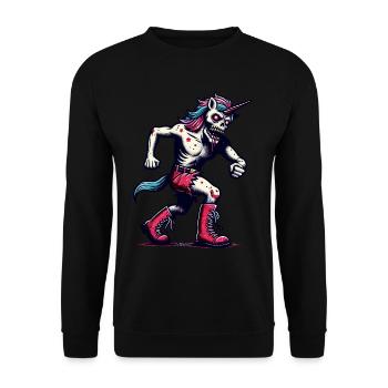 Zombie Licorne Mort-vivant Créature mystique - Sweat-shirt Unisexe - noir - Devant - Alina (178cm) & Michal (187cm)