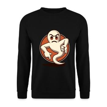 Cool Ghost Donne Pouces Vers Le Bas Drôle Fête D’Halloween - Sweat-shirt Unisexe - noir - Devant - Alina (178cm) & Michal (187cm)
