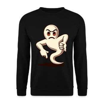 Cool Ghost Gives Thumbs Down Funny Halloween - Unisex Sweatshirt - black - Front - Alina (178cm) & Michal (187cm)