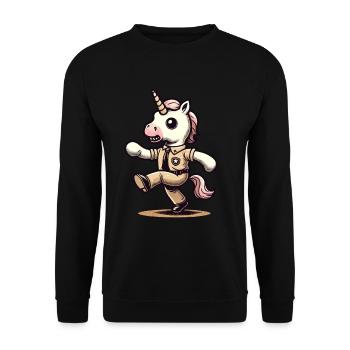 Drôle Sheriff Licorne Halloween Party - Sweat-shirt Unisexe - noir - Devant - Alina (178cm) & Michal (187cm)