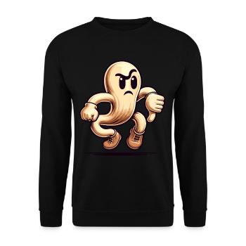 Cool Ghost Funny Halloween Party Thumbs Down - Unisex Sweatshirt - black - Front - Alina (178cm) & Michal (187cm)