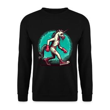 Zombie Licorne Mort-vivant Créature mystique Halloween - Sweat-shirt Unisexe - noir - Devant - Alina (178cm) & Michal (187cm)