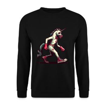 Zombie Licorne Mort-vivant Créature mystique - Sweat-shirt Unisexe - noir - Devant - Alina (178cm) & Michal (187cm)