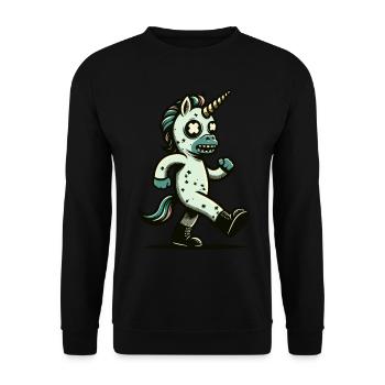 Zombie Licorne Mort-vivant Créature mystique - Sweat-shirt Unisexe - noir - Devant - Alina (178cm) & Michal (187cm)