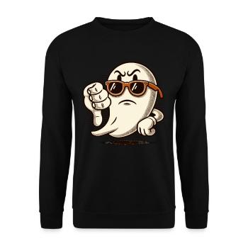 Un fantôme cool donne des pouces vers le bas Une saison effrayante - Sweat-shirt Unisexe - noir - Devant - Alina (178cm) & Michal (187cm)