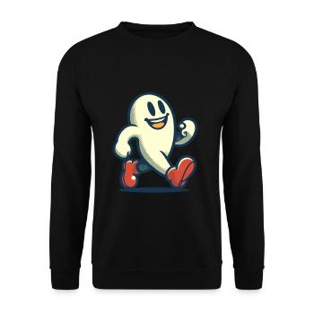 Funny Vintage Ghost Retro Art Style - Unisex Sweatshirt - black - Front - Alina (178cm) & Michal (187cm)