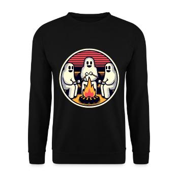 Ghosts at the campfire campsite Lustige - Unisex Sweatshirt - black - Front - Alina (178cm) & Michal (187cm)